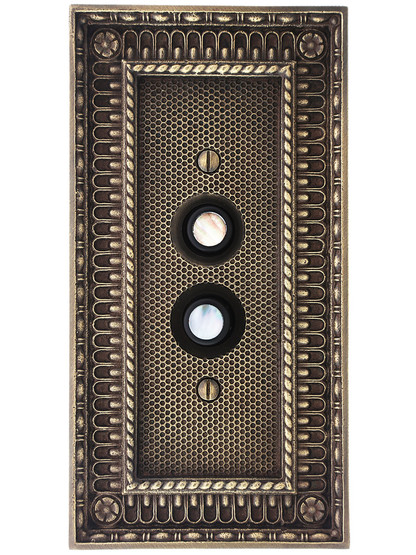 Alternate View 2 of Premium 3-Way Push Button Light Switch With True Mother-of-Pearl Buttons.