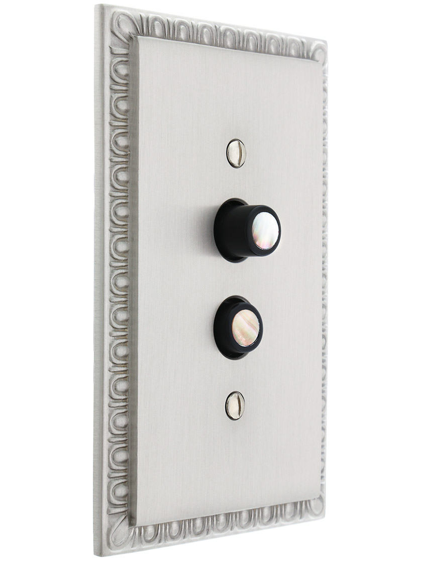 Alternate View 3 of Premium 3-Way Push Button Light Switch With True Mother-of-Pearl Buttons.