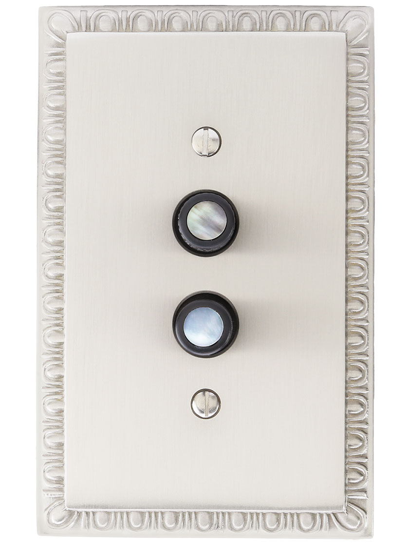 Premium Single-Pole Push Button Universal Dimmer Switch with True Mother-of-Pearl Buttons