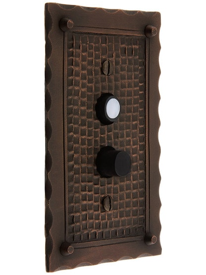 Alternate View 2 of Standard Push Button Light Switch With Single Pearl Button.