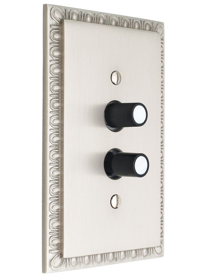 Standard Single-Pole Push Button Universal Dimmer Switch with Pearl Buttons