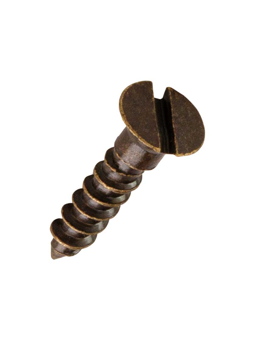 #3 x 1/2 Inch Brass Flat Head Slotted Wood Screws - 25 Pack