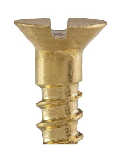 #4 x 3/4 Inch Brass Flat Head Slotted Wood Screws - 25 Pack