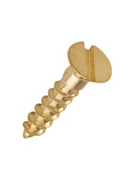 #3 x 1/2 Inch Brass Flat Head Slotted Wood Screws - 25 Pack.