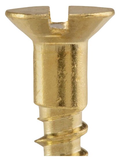 Alternate View of #4 x 3/4 Inch Brass Flat Head Slotted Wood Screws - 25 Pack.
