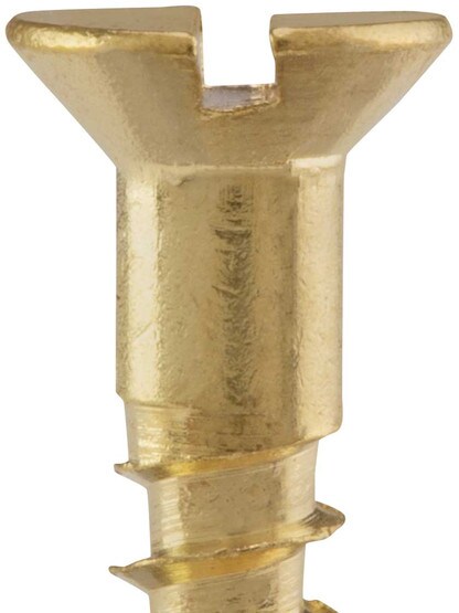 Alternate View of #6 x 1 Inch Brass Flat Head Slotted Wood Screws - 25 Pack.