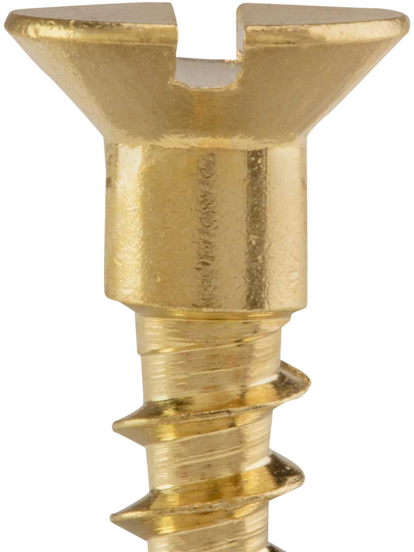 Alternate View of #8 x 3/4 Inch Brass Flat Head Slotted Wood Screws - 25 Pack.