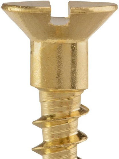 Alternate View of #8 x 3/4 Inch Brass Flat Head Slotted Wood Screws - 25 Pack.
