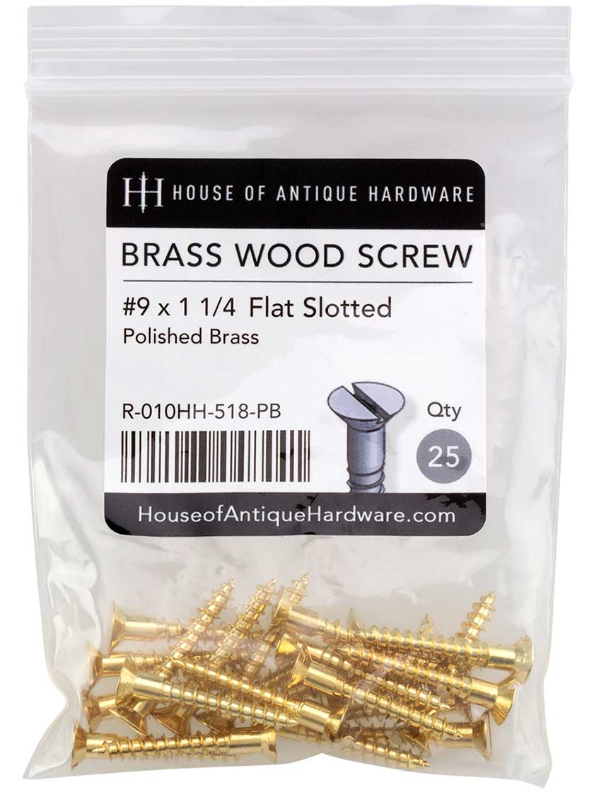 Wood Screw #8x1-1/4” Slotted Flat Head Chrome 