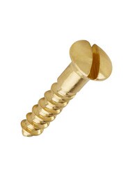 #3 x 1/2 Inch Oval Head Slotted Brass Wood Screws - 25 Pack.