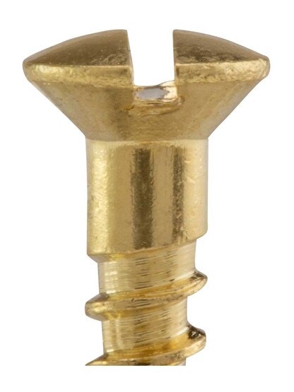 Alternate View of #4 x 1/2 Inch Oval Head Slotted Brass Wood Screws - 25 Pack.