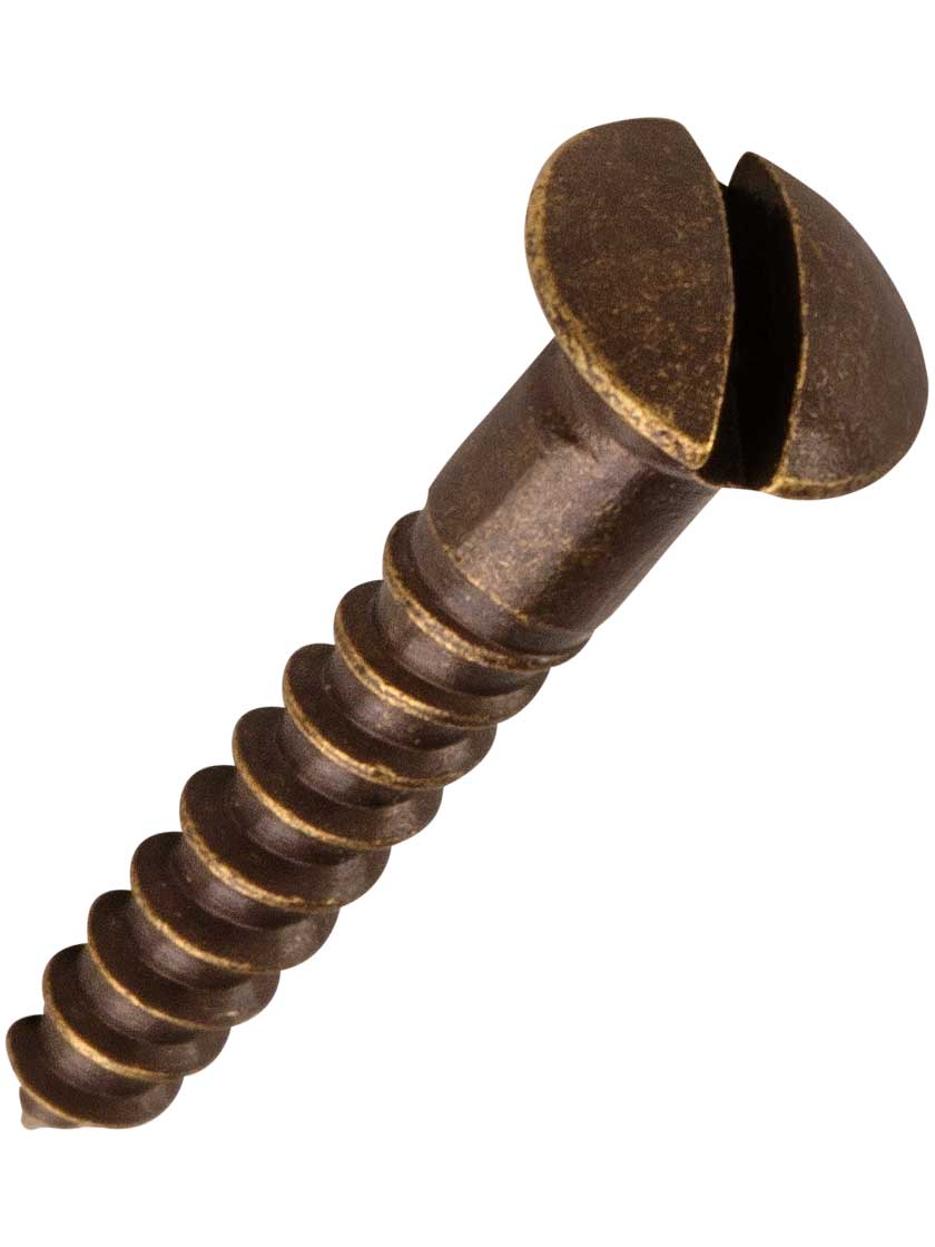 #5 Round Head Slotted Drive Wood Screws Solid Brass All Lengths In Listing 