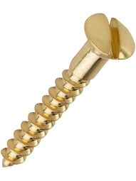 #5 x 1 Inch Oval Head Slotted Brass Wood Screws - 25 Pack.