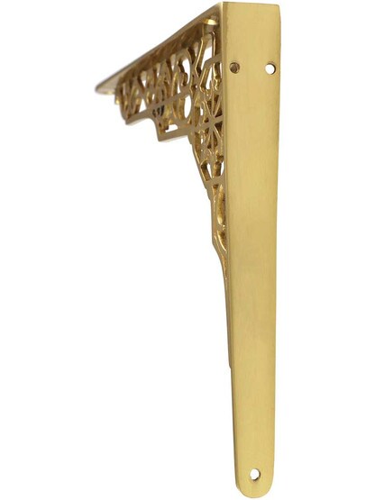 Alternate View of Brass Victorian-Style Shelf Bracket - 7 inch x 9 1/8 inch.