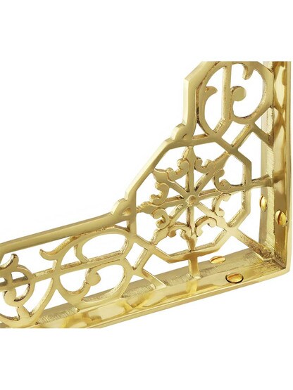 Alternate View 2 of Brass Victorian-Style Shelf Bracket - 7 inch x 9 1/8 inch.