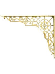 Brass Victorian-Style Shelf Bracket - 7" x 9 1/8"