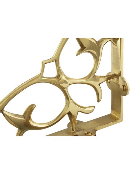 Alternate View 2 of Brass Fleur-De-Lis Shelf Bracket - 9 1/2 inch X 7 3/4 inch .