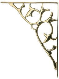 Brass Fleur-De-Lis Shelf Bracket - 9 1/2" X 7 3/4"