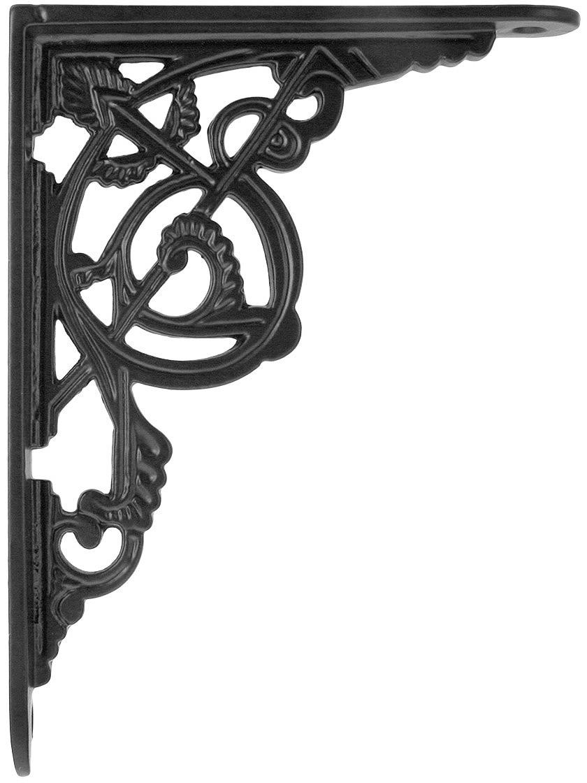 2 Small Shelf Brackets Scrolls Cast Iron Brace Antique Style 5 1/4 x 3 1/4 inch 