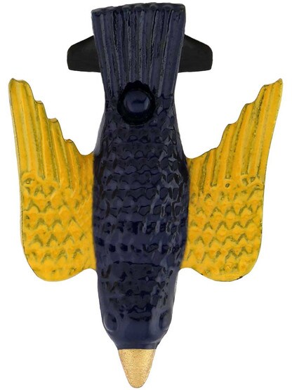 Alternate View of Cast Iron Painted-Bird Picture Rail Hook.