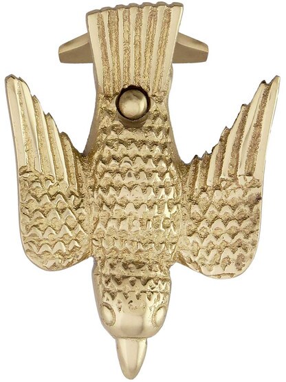 Alternate View of Cast-Brass Bird Picture Rail Hook.