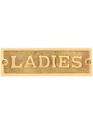 Brass Bathroom Door Sign 4-7/16 x 1-4/16 H - Door Hardware Office Sign