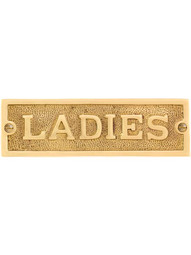Cast Brass "Ladies" Sign