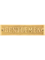 Cast Brass "Gentlemen" Sign