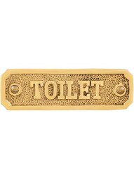 Cast Brass "Toilet" Sign