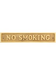 Cast Brass "No Smoking" Sign