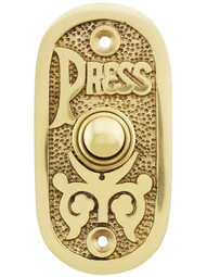 Eastlake "Press" Solid-Brass Doorbell Button