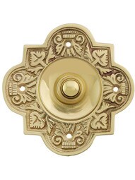 Large Eastlake Solid-Brass Doorbell Button