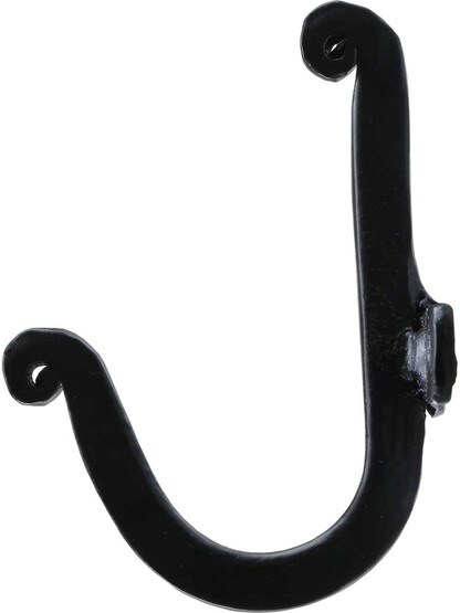 6-Hook Coat Rack with Plain Hooks in Matte Black