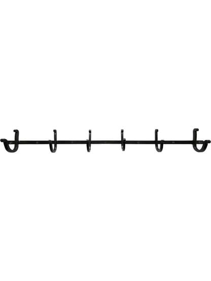 Alternate View 2 of 6 Hook Coat Rack With Plain Hooks in Matte Black.
