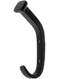 Small Bent-Spike Coat Hook in Matte Black