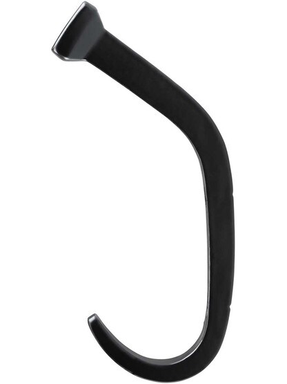 Alternate View of Small Bent Spike Coat Hook In Matte Black.