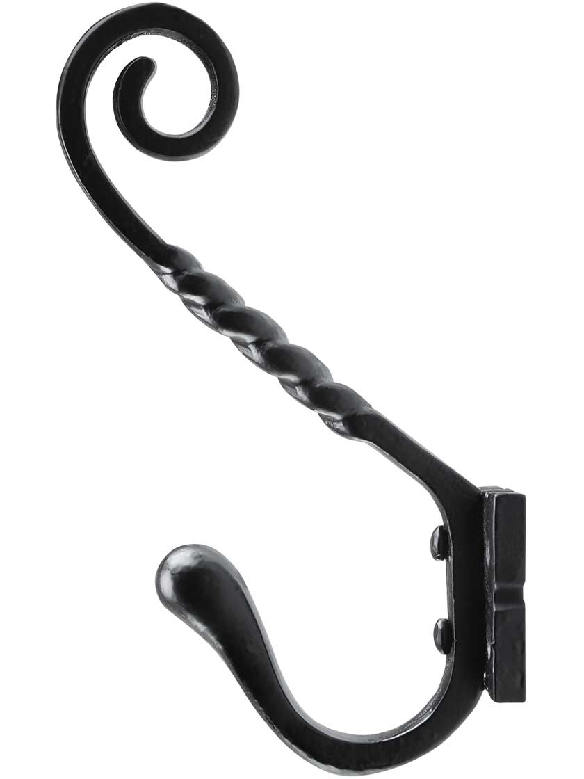 TwistedSwirl Coat Hook In Matte Black House of Antique Hardware
