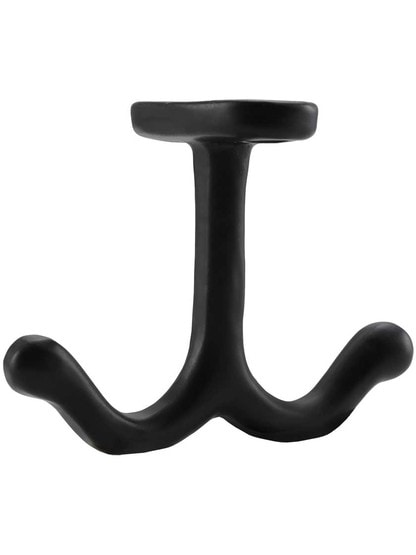 Plain Cast-Iron Double Wardrobe Hook.