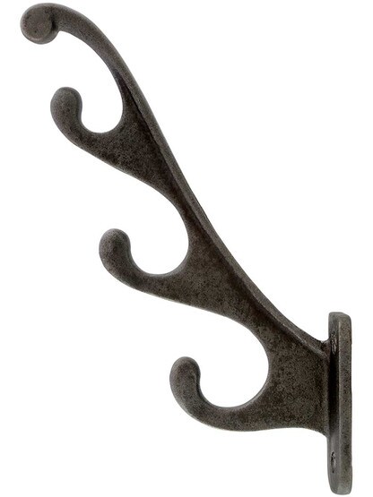 Alternate View of Cast Iron 4-Pronged Coat Hook.