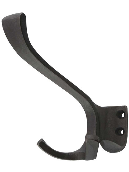 Smooth Surface Cast-Iron Triple Coat and Hat Hook.