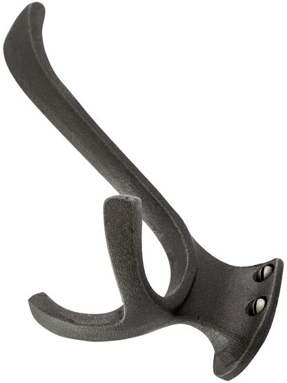 Alternate View 2 of Smooth Surface Cast-Iron Triple Coat and Hat Hook.