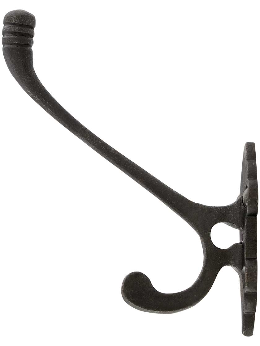 Alternate View of Small Three Ring Cast-Iron Double Hook.