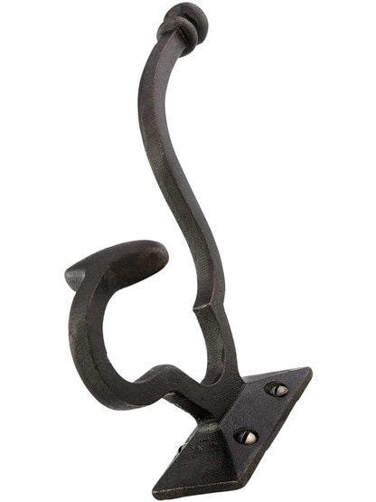 Alternate View 2 of Large Traditional Cast-Iron Hat and Coat Hook.