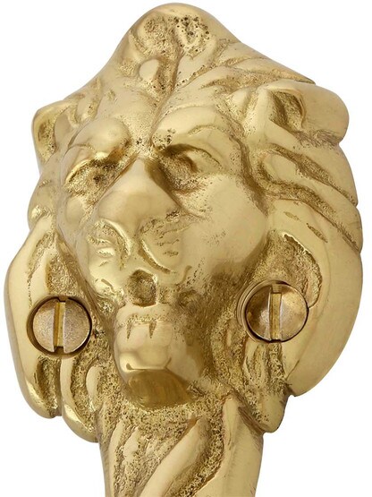 Alternate View 4 of Solid Brass Lion-Head Coat Hook.