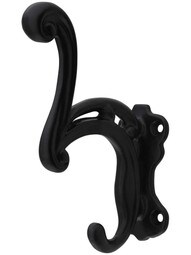 Scroll Style Cast-Iron Double Coat & Hat Hook