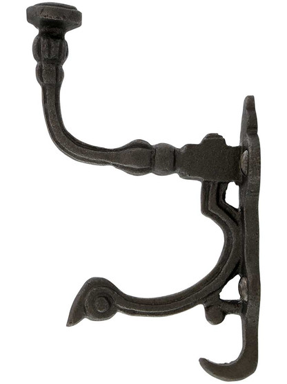 Alternate View of Small Decorative Cast-Iron Hook.