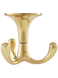 Plain Solid-Brass Triple Wardrobe Swivel Hook