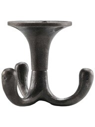 Plain Cast-Iron Triple Wardrobe Swivel Hook