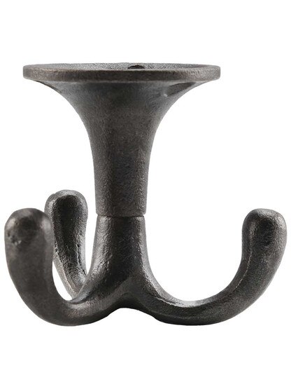 Plain Cast-Iron Triple Wardrobe Hook.