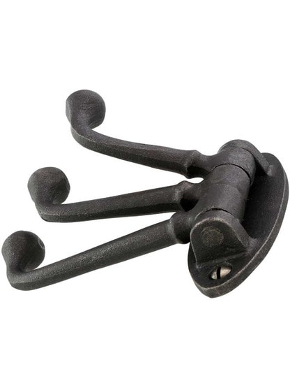 Alternate View 3 of Cast-Iron Swivel Hook with Oval Back Plate.